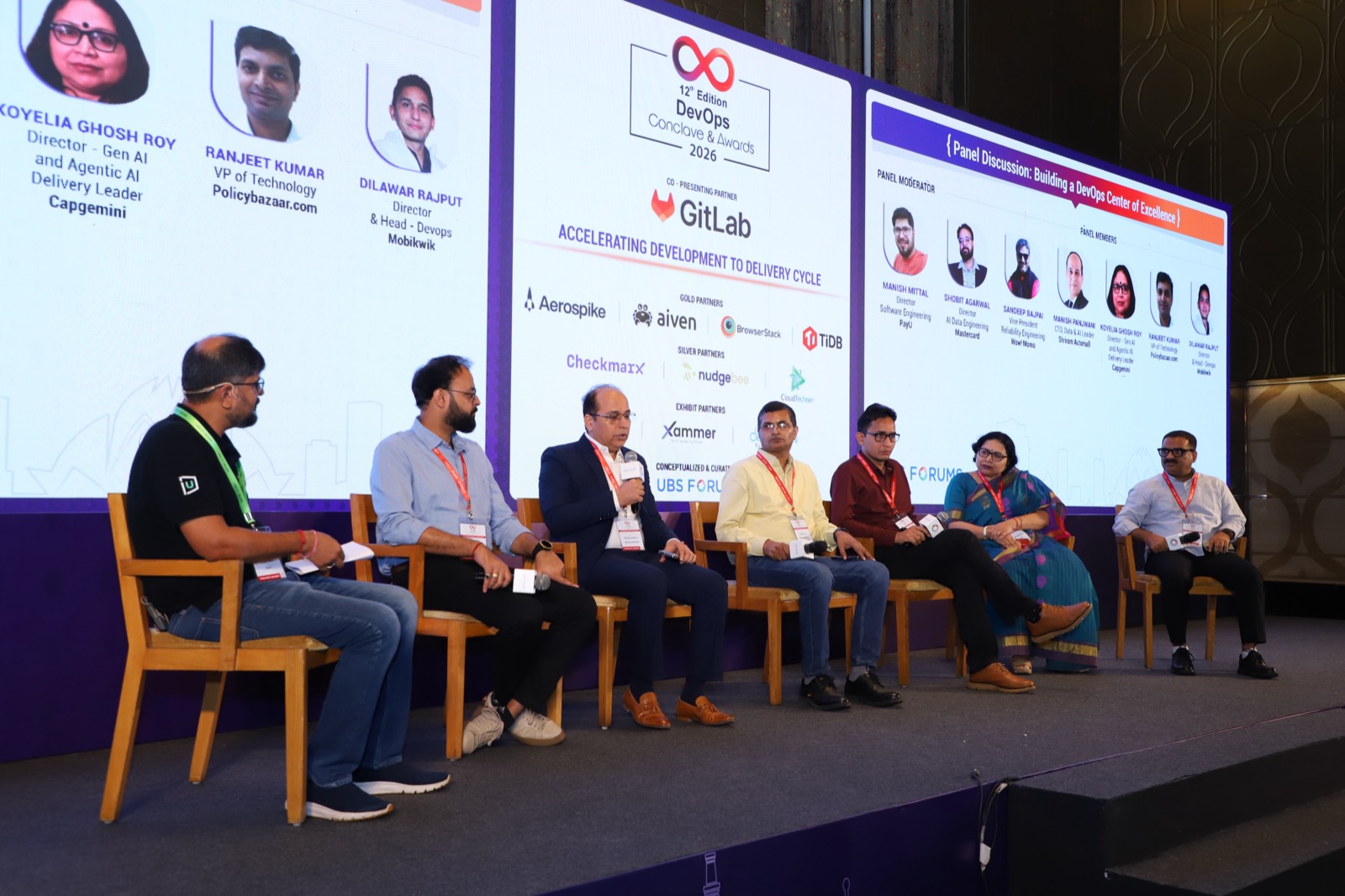 Ranjeet Kumar Jha speaking on the panel at the 12th DevOps Conclave & Awards 2026, presented by GitLab